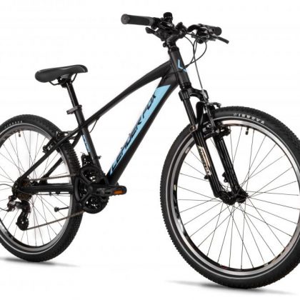 Bicykel detský Leader Fox SPIDER BOY 24" ČIERNA MATNÁ/ MODRÁ