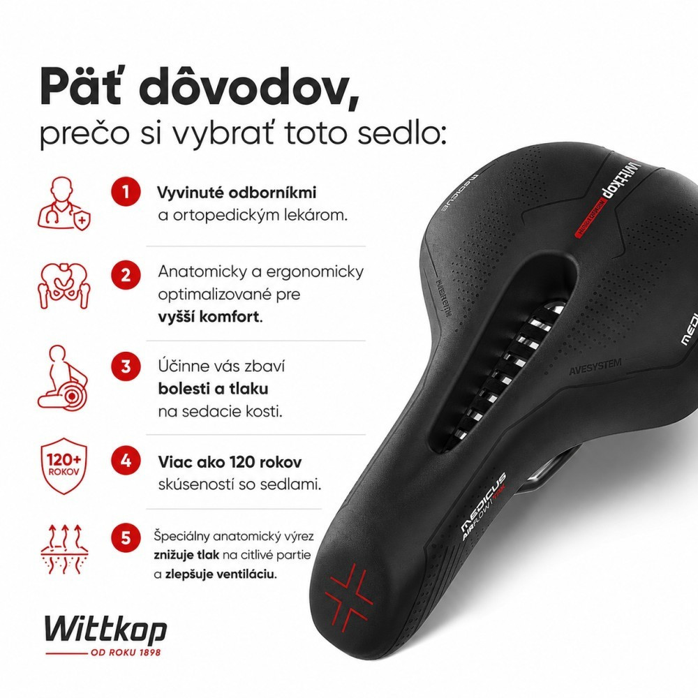 Sedlo Wittkop Medicus Trekking Air Flow s pamäť. penou, bez zámku