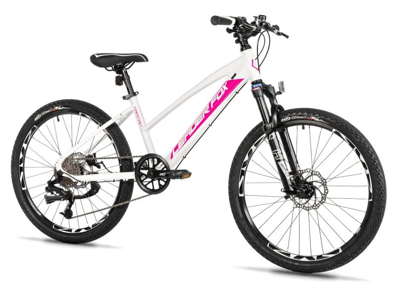 Bicykel pre juniorov Leader Fox CAPITAN GIRL 24" BIELA-RUŽOVÁ